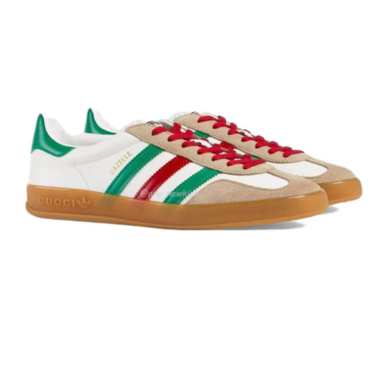 Adidas X Gucci Gazelle White Green Red 726487 Aaa43 9547 (4) - newkick.cc